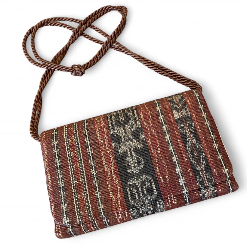 Guatemalan Textile Brown Patterned Women's‎ Purse